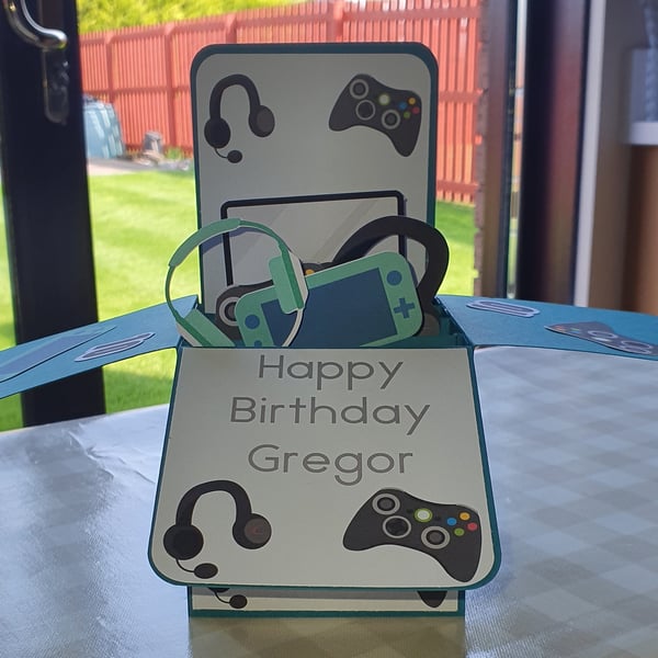 Large 10th Birthday Box Card gaming and tech