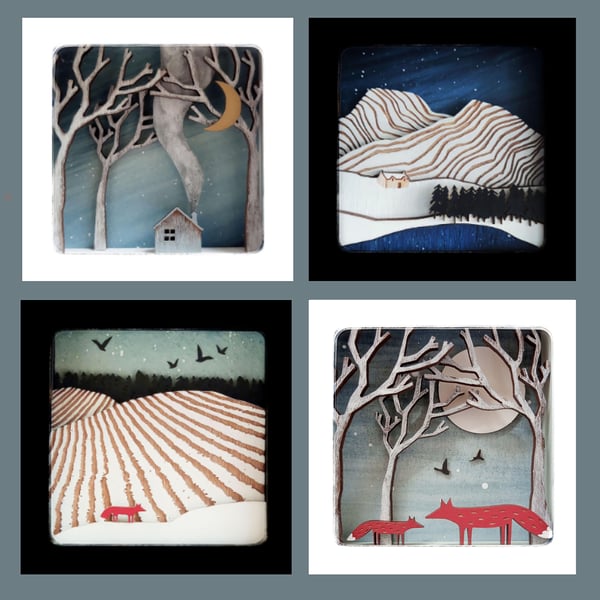 Wintertime Greeting Card Collection - pack of four blank cards