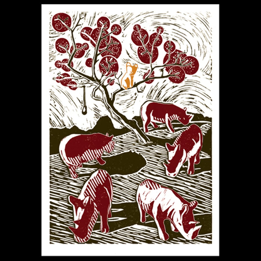 A Herd Of Rhinos Chase Soap-Cat Up A Tree