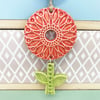 Retro style pottery hanging flower decoration Dark orange