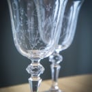 One Pair Of Hand Engraved Crystal Wine Glasses Summer Magic Doodles