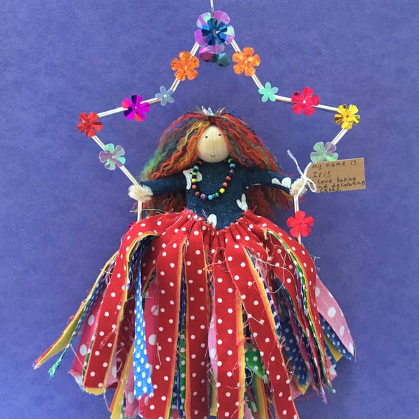 Rainbow Fairy Doll In A Star Hanging Decoration