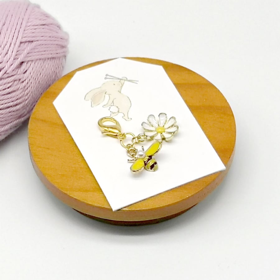 Bee and Flower Stitch Marker