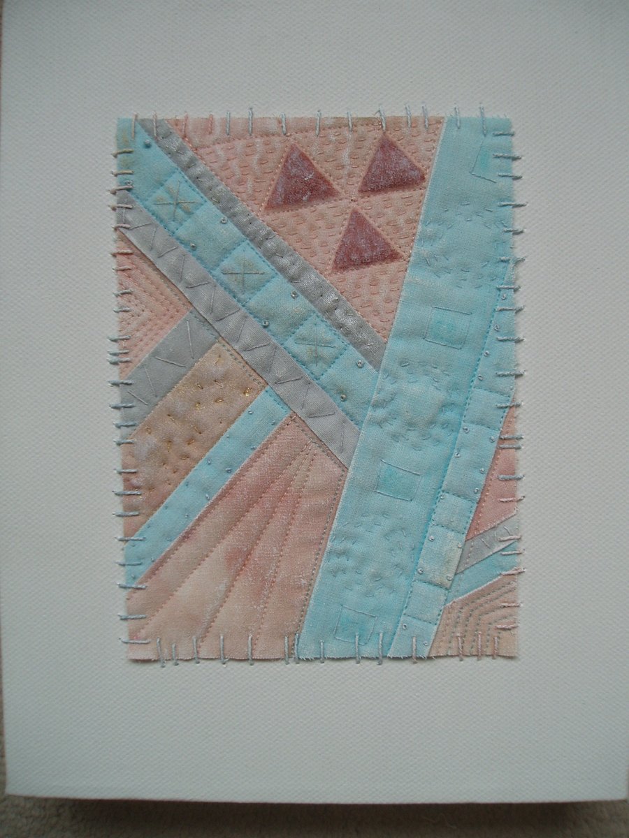 QUILT ART PICTURE St Pancras International London Embroidered  Textile