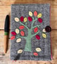 Notebook & Journal Cover with Tree Decoration in Vintage Welsh Tweed & Felt - Image 3