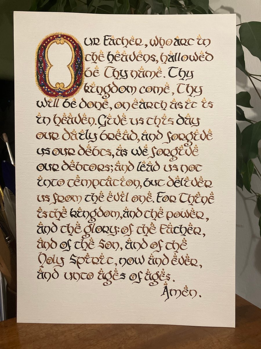 Handwritten illuminated prayer 