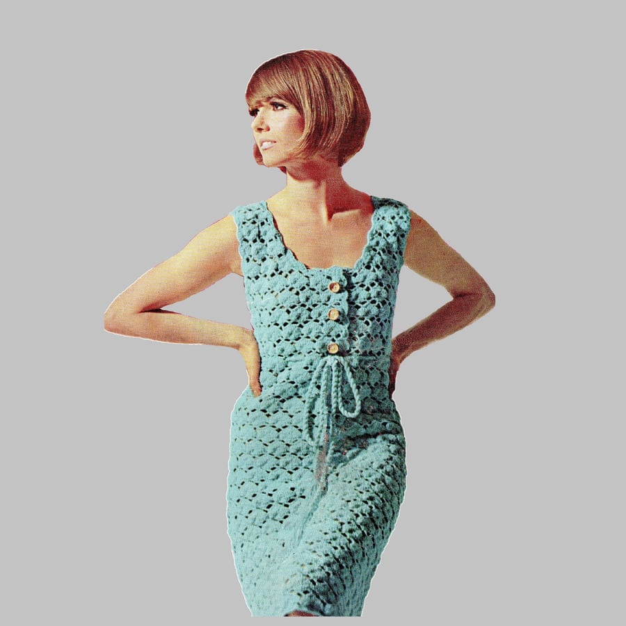 VINTAGE CROCHET PATTERN PDF Party Dress