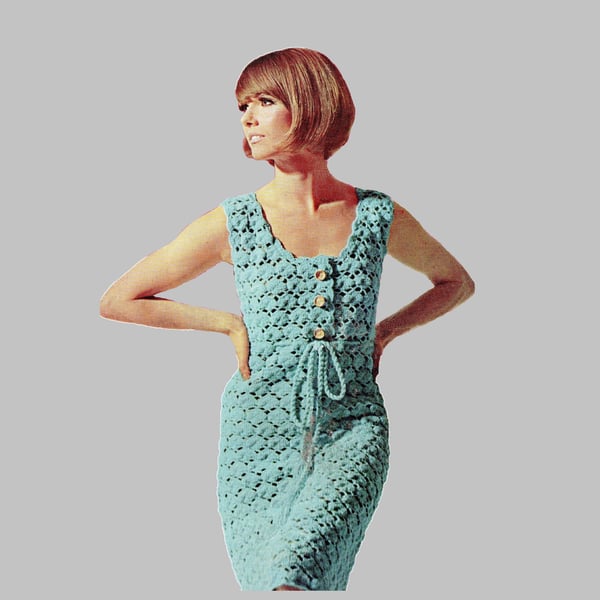 VINTAGE CROCHET PATTERN PDF Party Dress