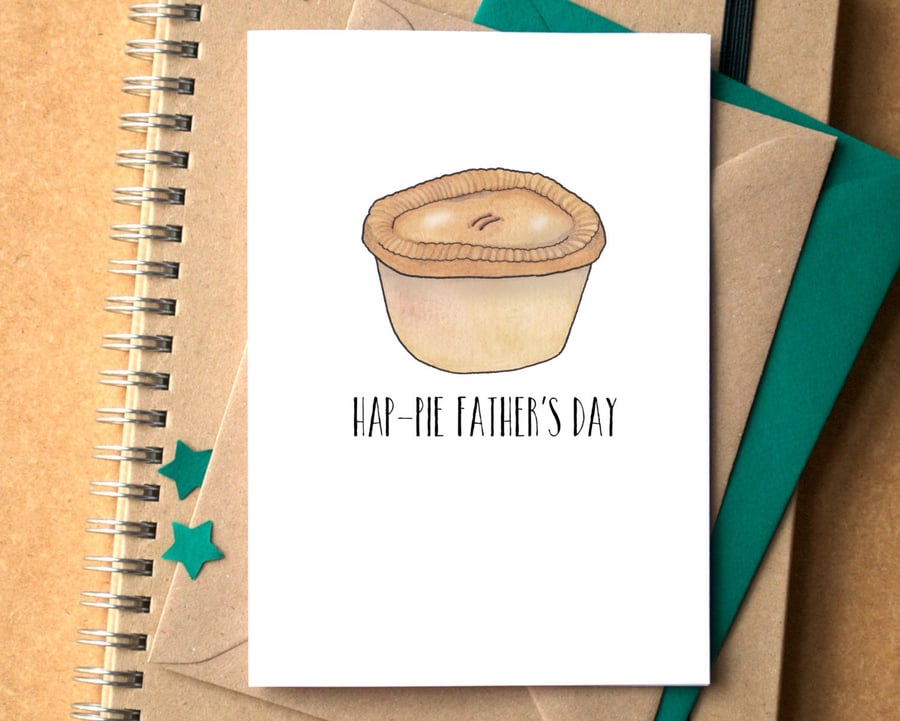 Funny "Hap-Pie Father's Day" Greetings Card