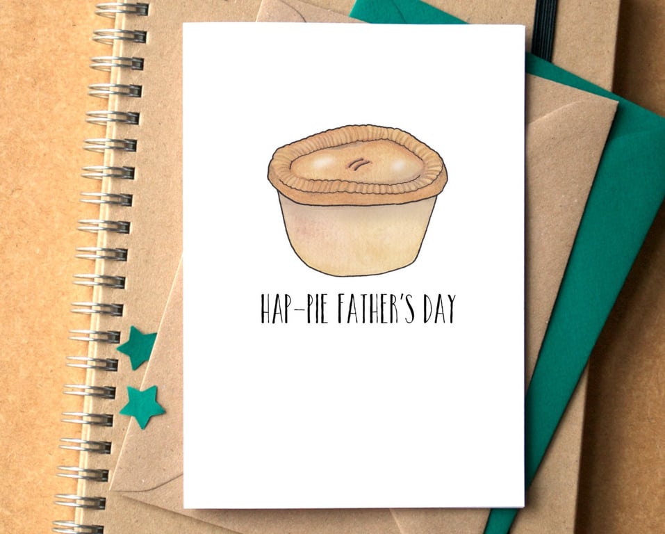 Funny "Hap-Pie Father's Day" Greetings Card
