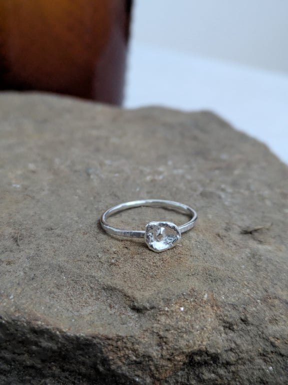 Sterling silver water cast ring 