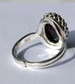 Sterling Silver Blue Flash Labradorite Adjustable Ring Handmade Jewellery Gift - Image 7