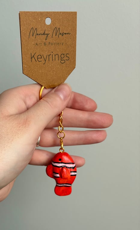 Neddy the Clay Clown Fish Keychain 