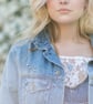 Real Flower Forget me Not Christian Cross Necklace - Sterling Silver - Image 4