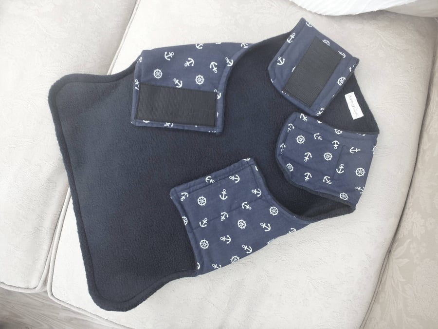 Small dog Coat Lightweight Nautical look