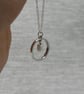 Rice Pearl Hoop Pendant on 18" Trace Chain - Handmade - Image 4
