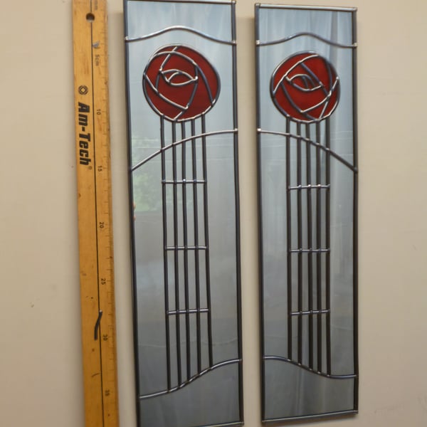 C.R.M. Mackintosh syle decorative stained glass mirror