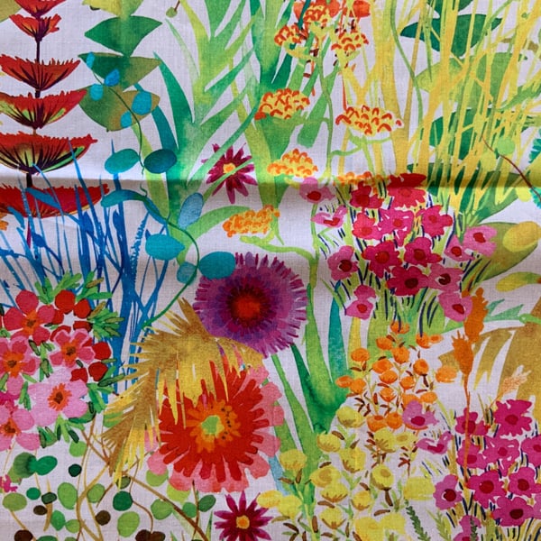 Handmade hankie featuring Liberty Tresco botanical print Tana Lawn cotton