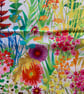 Handmade hankie featuring Liberty Tresco botanical print Tana Lawn cotton