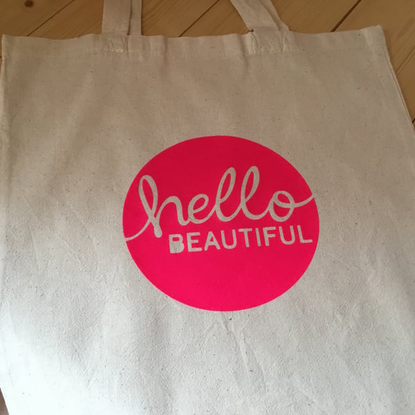 Hello Beautiful tote bag. CC367. Seconds Sunday