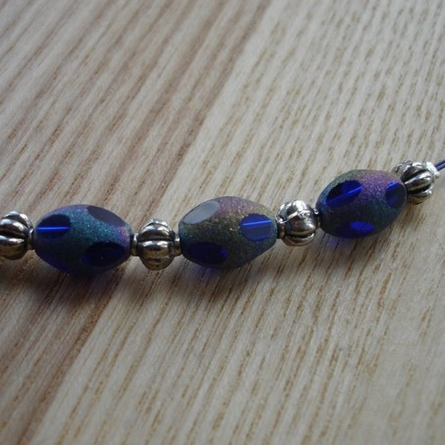 Midnight Blue Sparkle Beaded Necklace