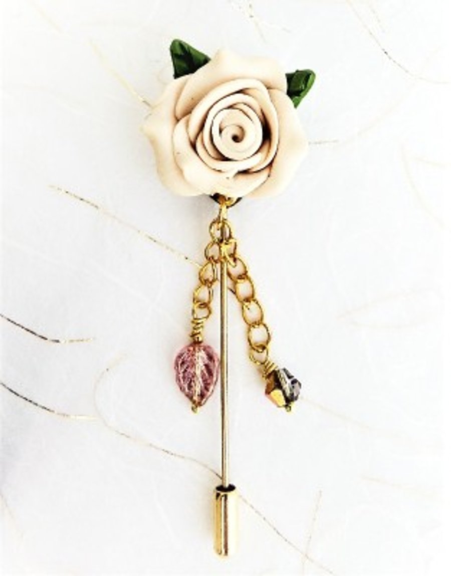 Rose Stick Pin Brooch