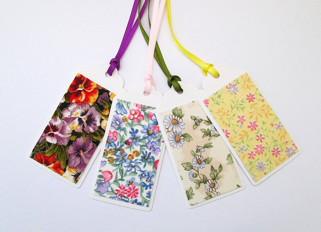Set of 4 assorted floral gift tags for any occasion 