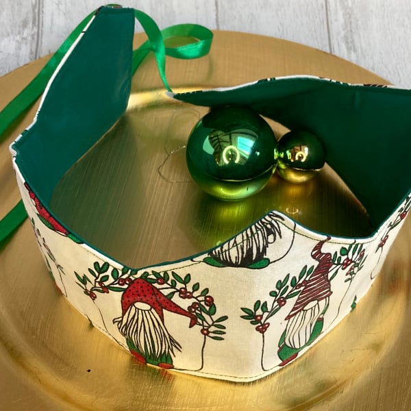 Christmas Crowns. Large reusable, crown - Christmas gnomes. Slight second
