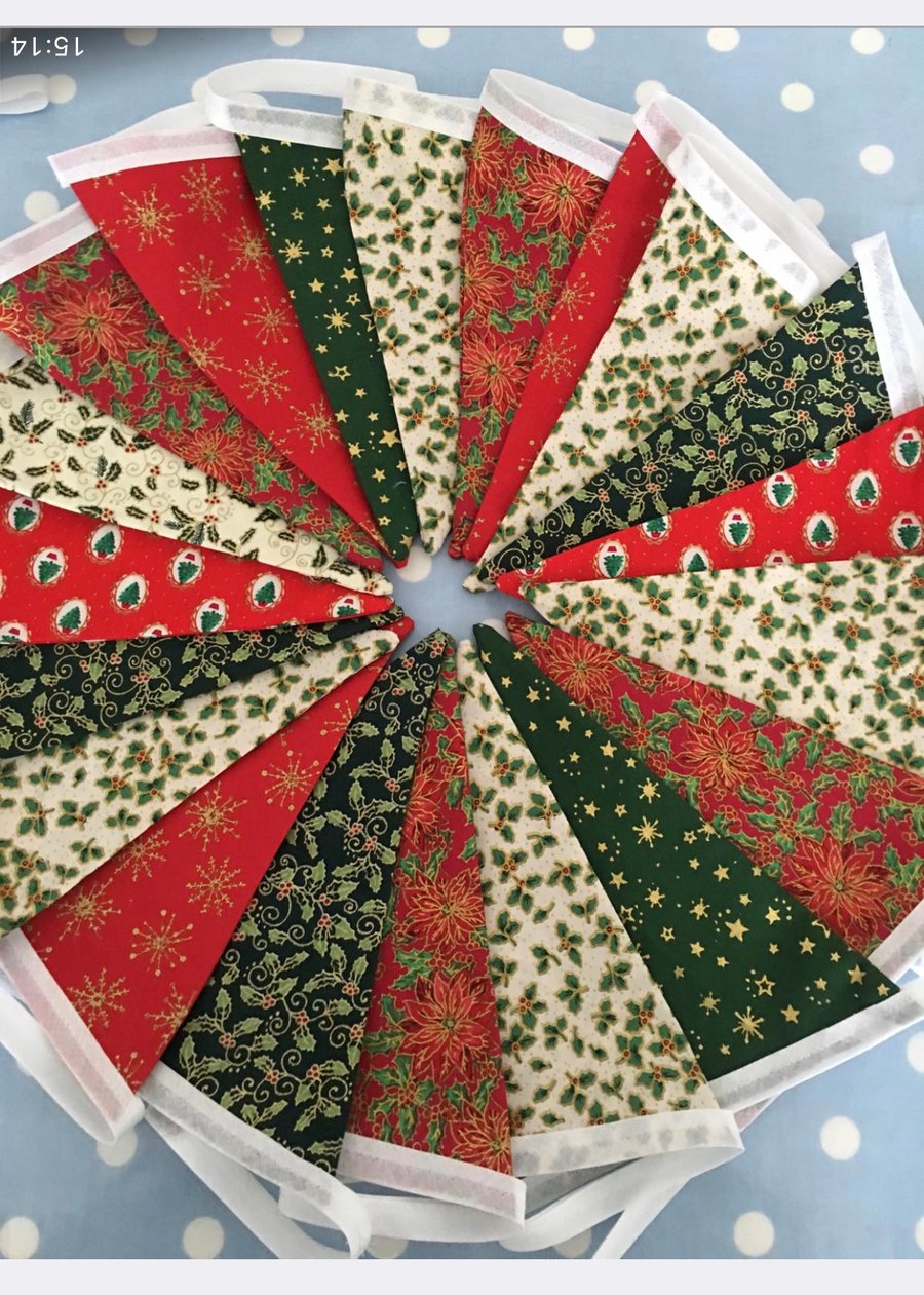 Christmas bunting in Cotton fabrics 