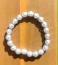 Handmade Pearl-Coloured Beaded Bracelet with Silver-Tone Detailing