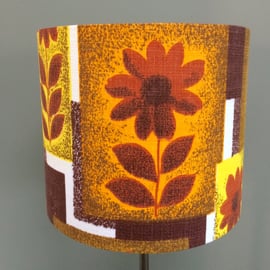 Large 50s 60s Geometric Flower Barkcloth Vintage fabric Lampshade