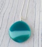 Round Glass Pebble Pendant with chain - Image 2
