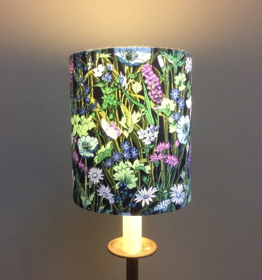 Floral Butterfly 70s Jolie Fleur By Moygashel Vintage Fabric Lampshade option 