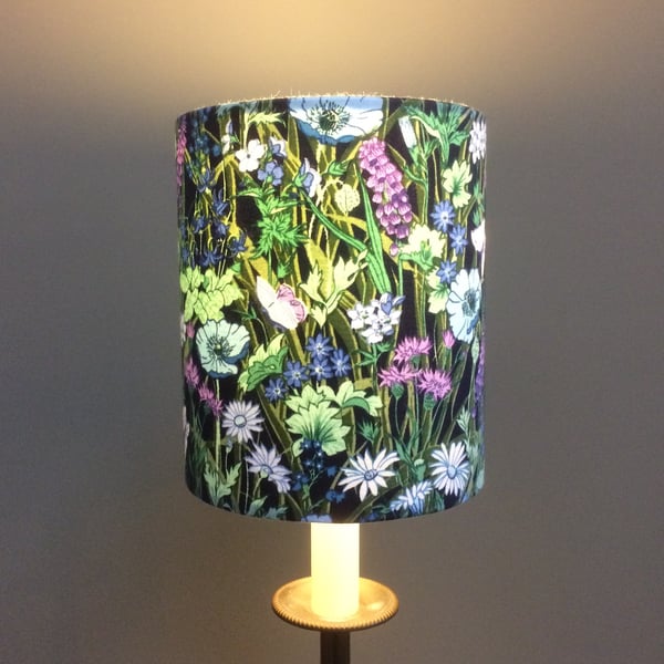 Floral Butterfly 70s Jolie Fleur By Moygashel Vintage Fabric Lampshade option 