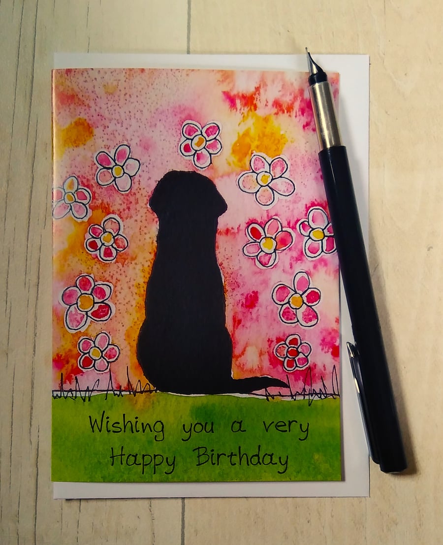 Labrador card (printed card).Birthday or With love from the dog.