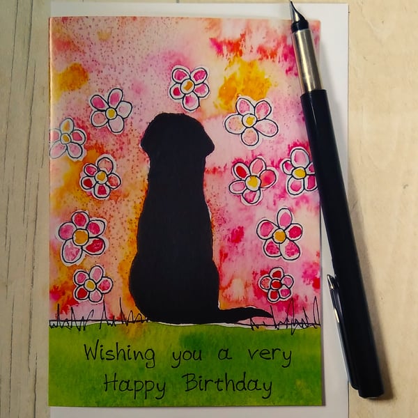 Labrador card (printed card).Birthday or With love from the dog.