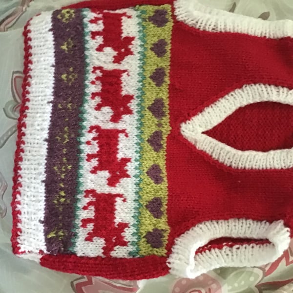 Handknitted baby fairisle tank top for 6 months