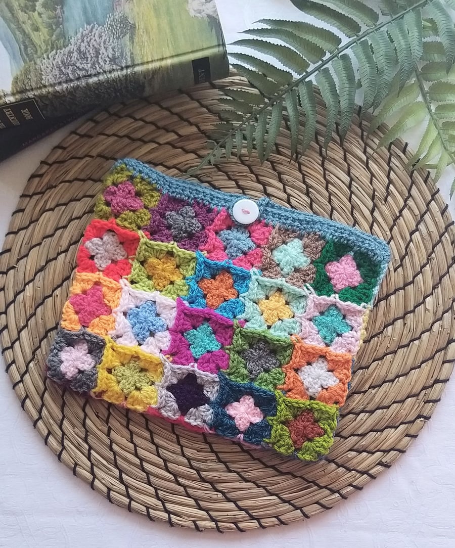 Crochet Book Kindle Sleeve Pouch Cornish Blue