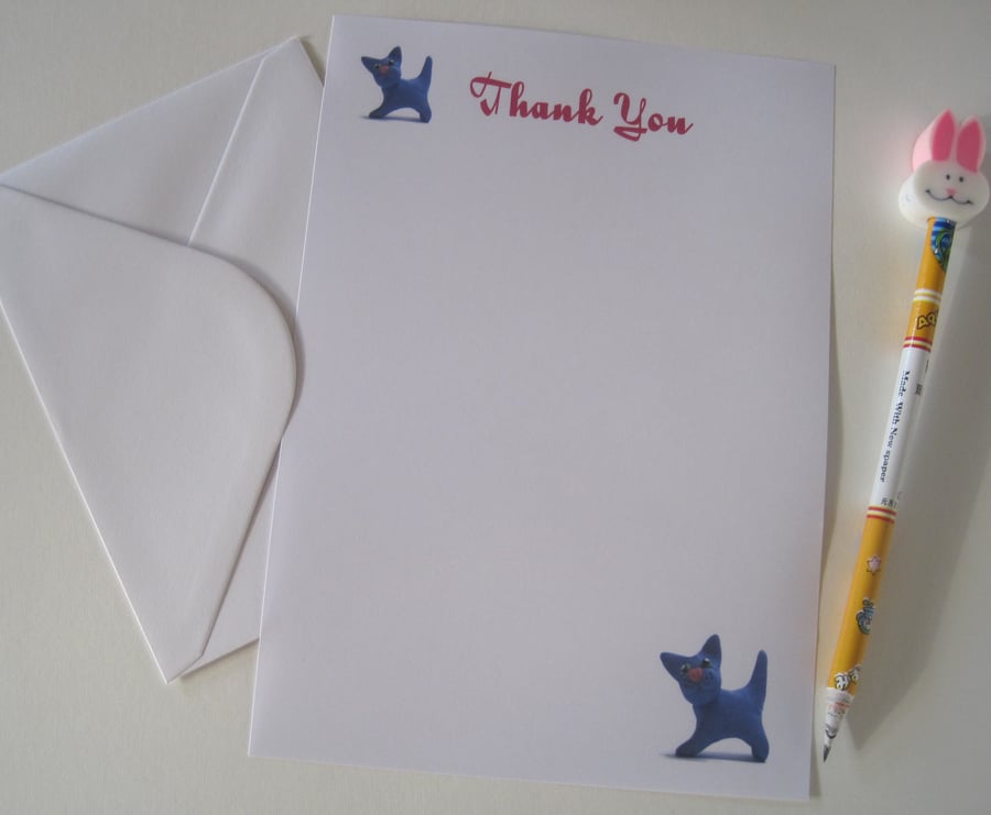 Cat Thank You paper
