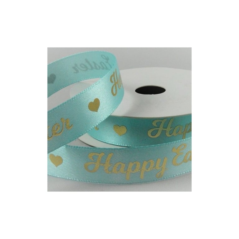 Green satin Easter ribbon 15mm x 5 metres 