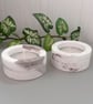 Taupe and White Swirl Tea light Holder 