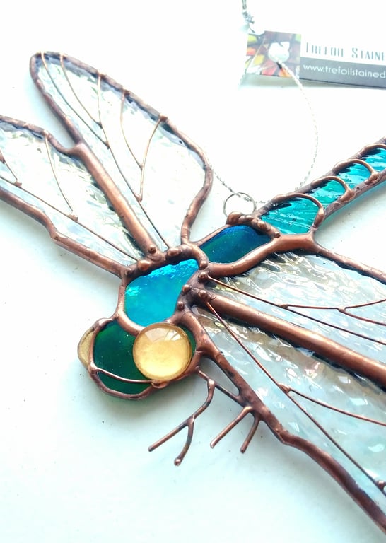 Stained Glass Dragonfly - handmade in Hampshire