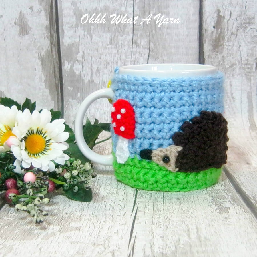 Hedgehog mug hug, hedgehog mug cosy. Made To Order