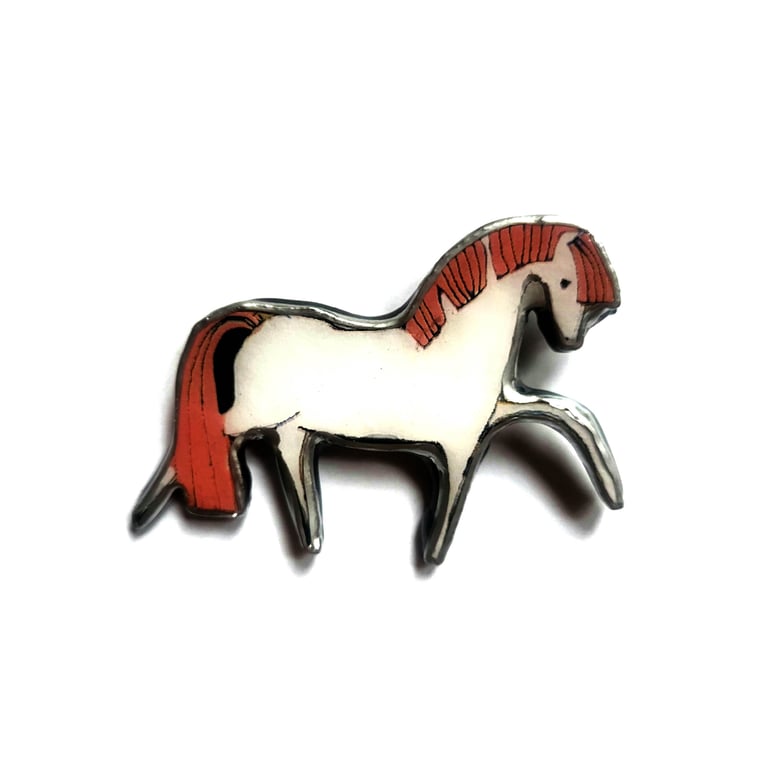Wonderfully Whimsical Mid Century Modern Horse Brooch by EllyMental Jewellery