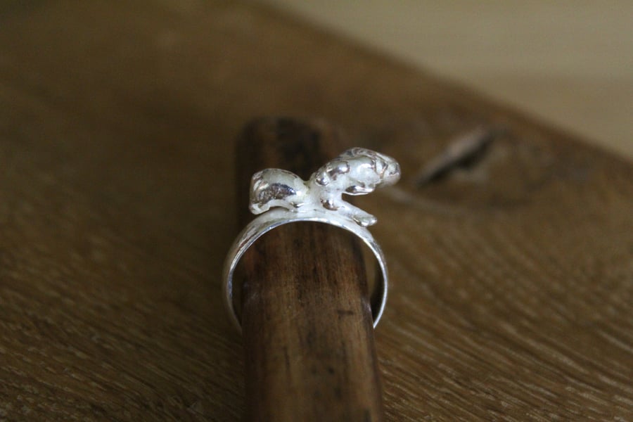 Handmade Recycled Sterling Silver 'Hummingbird' Ring