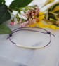 Friendship Bracelet-Purple Leather & silver tube - Image 1