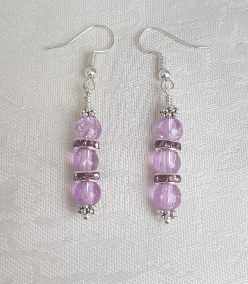 Beautiful Violet Bead Earrings