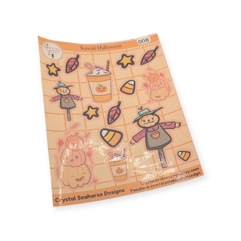 Halloween Cozy Sticker Sheet Autumn Journal Stickers Kiss Cut Page