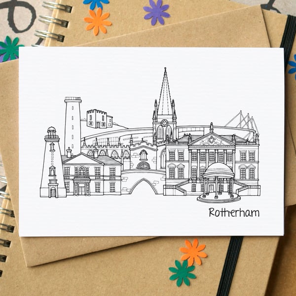Rotherham Skyline Greetings Card