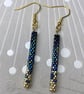 Dangle beaded dainty earrings, stick drop gold minimalist jewellery - Image 8